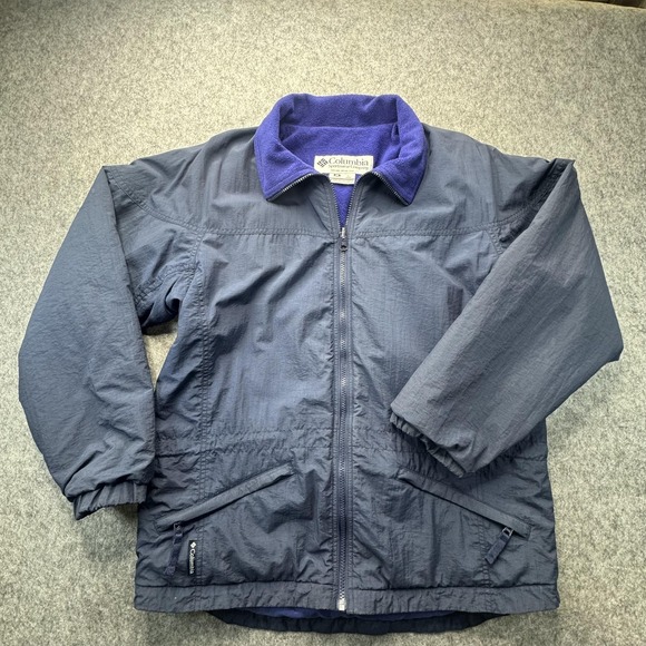 Columbia Jackets & Blazers - Vintage Columbia Jacket Womens Medium Blue Fleece Lined Zip Windbreaker 90s